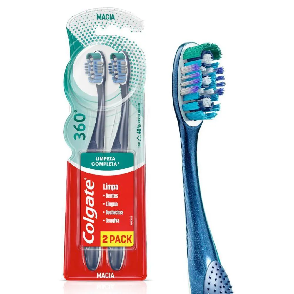 Escova de dentes Colgate 360º 2un