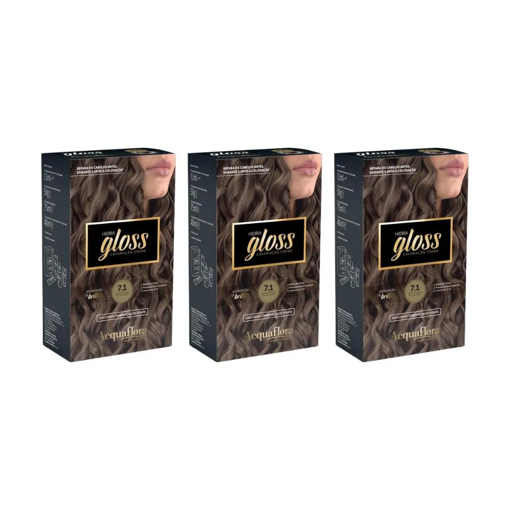 Coloraçao Acquaflora Hidra Gloss 7.1 Lr Nat Acinz-Kit C/3un
