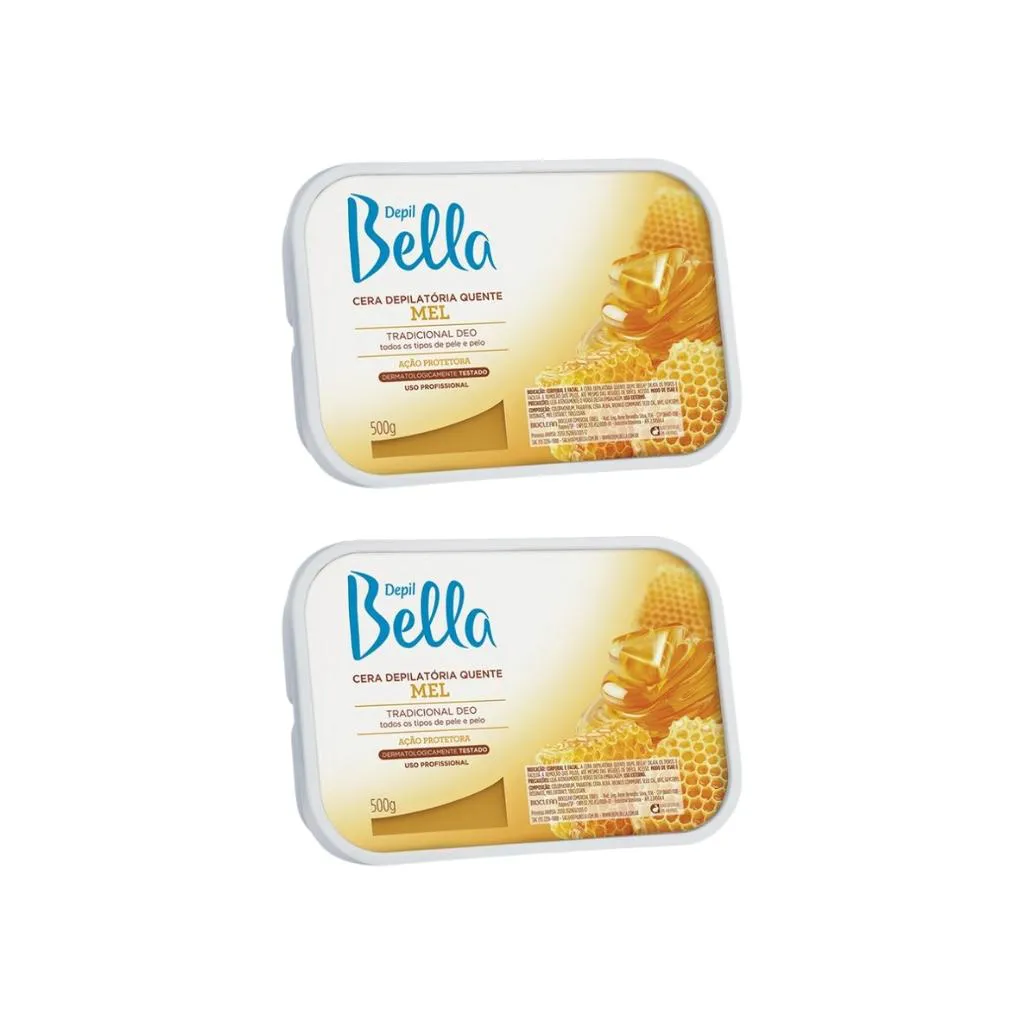 Depilatorio Depil Bella Cera 500g Mel - Kit C/ 2un