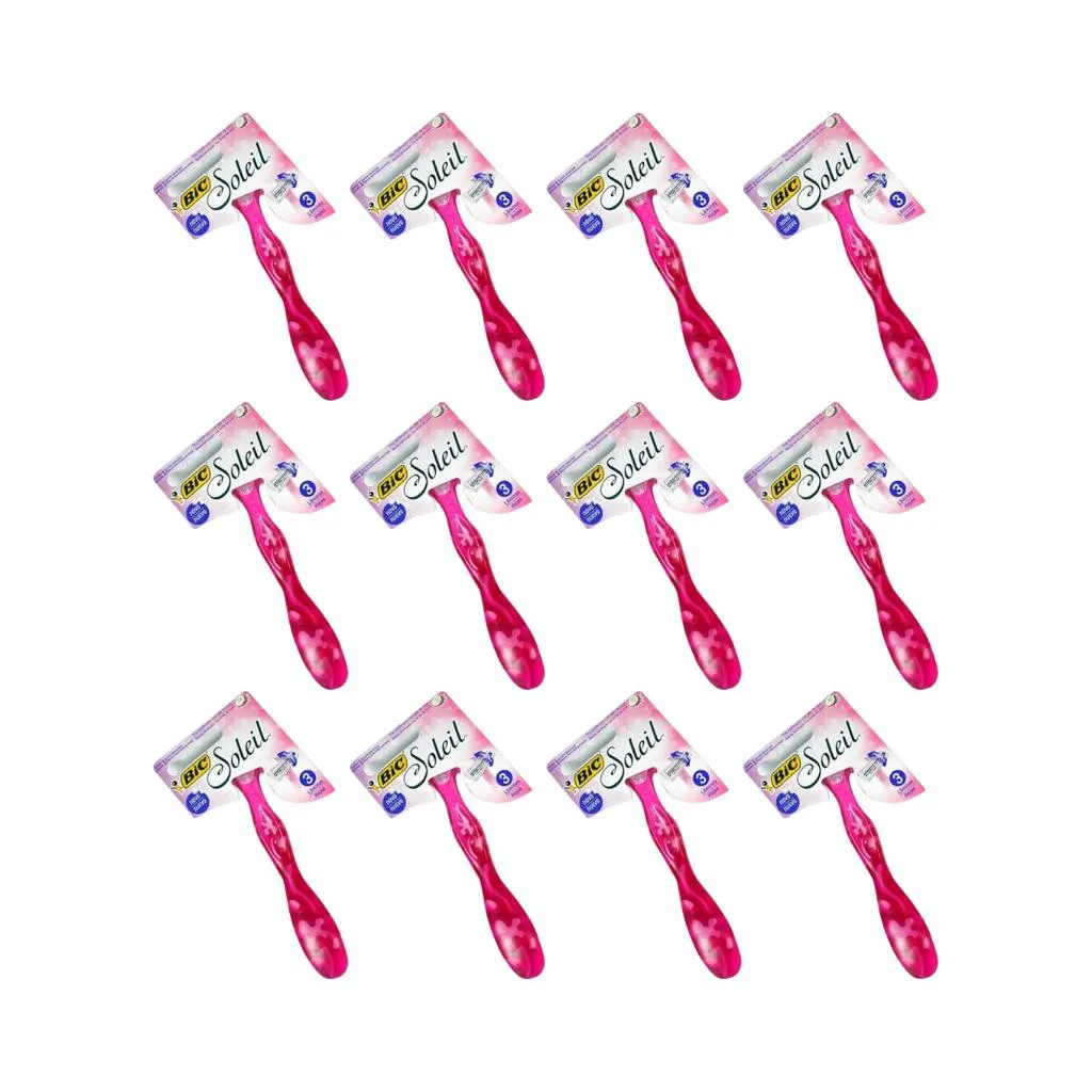 Aparelho de Barbear Bic Soleil Com 1 Rosa - Kit C/ 12un