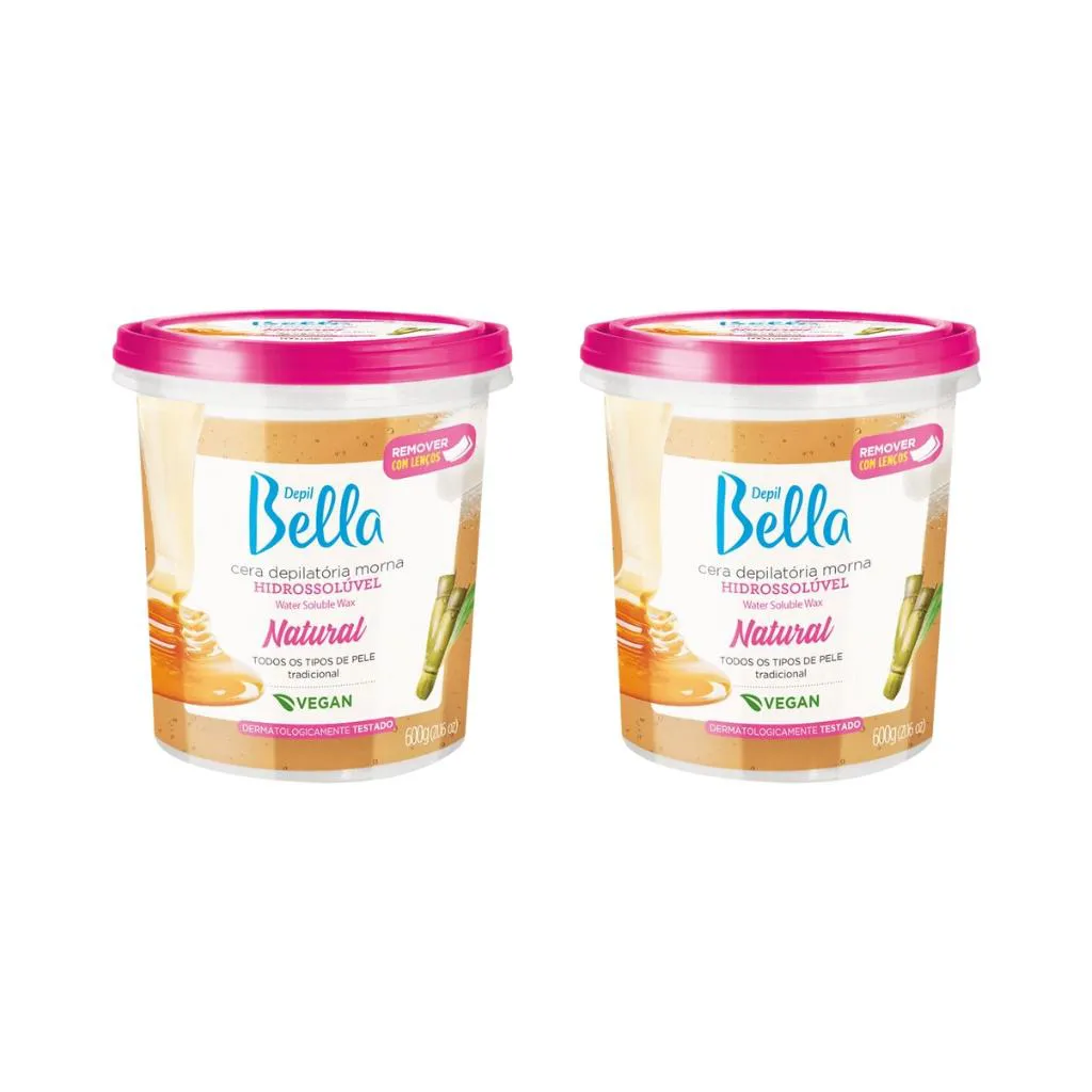 Depilatorio Depil Bella Cera Hidro 600g Natural-Kit C/2un