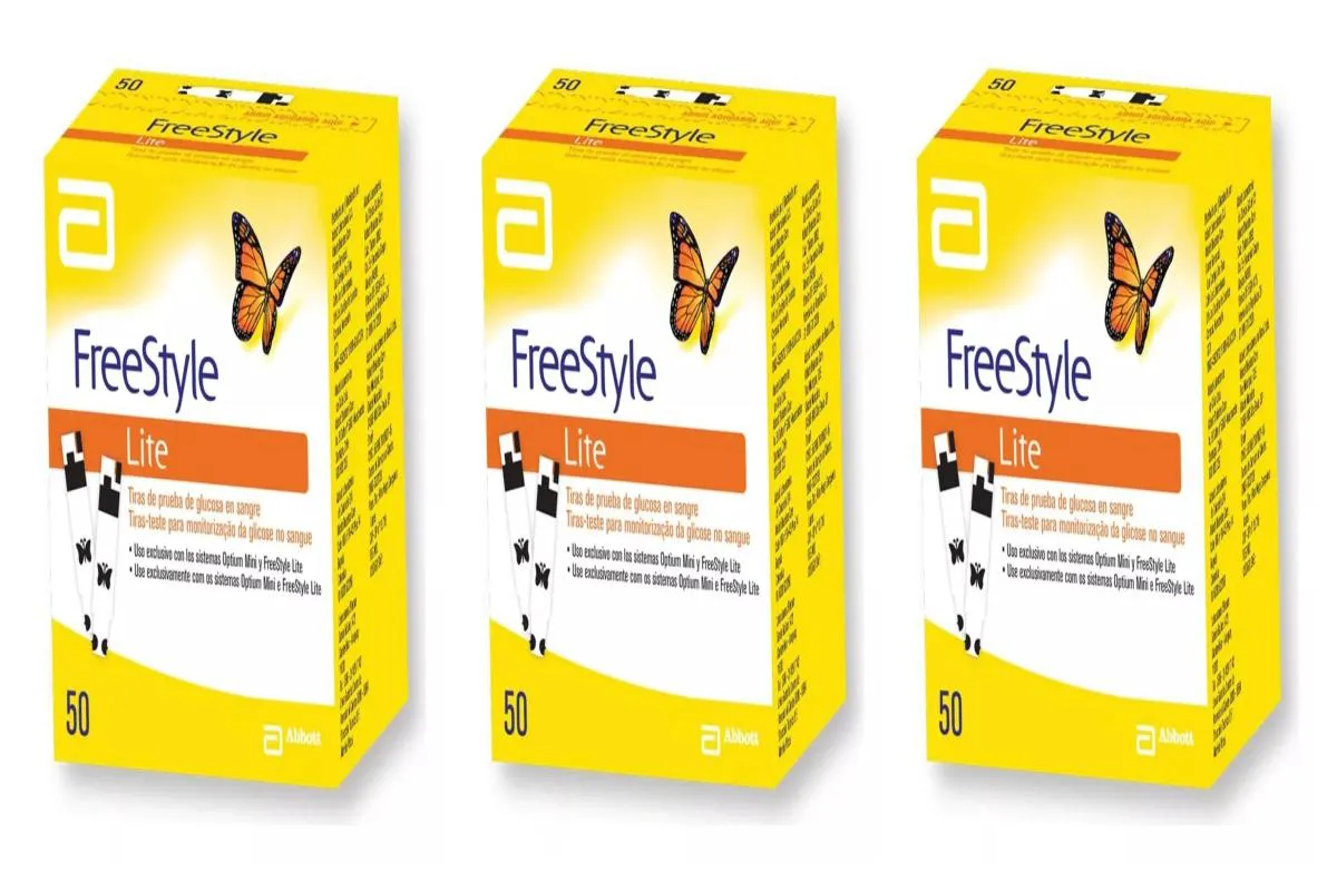 Kit 3 Tiras Glicemia Glicose P/ Diabete Freestyle Lite 50un