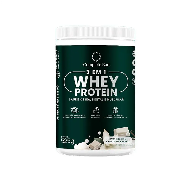 Whey Isolado 3 em 1 Baunilha com Chocolate 525gr Complete Bari