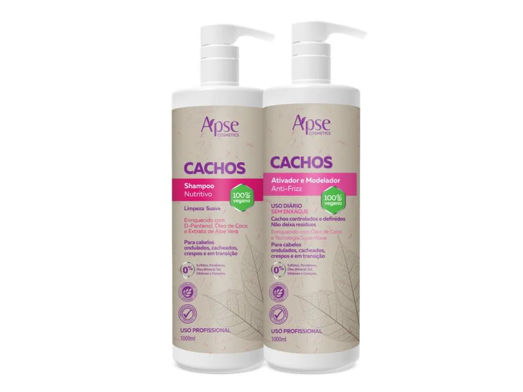 Kit Apse Shampoo E Ativador Profissional Cachos 1000ml