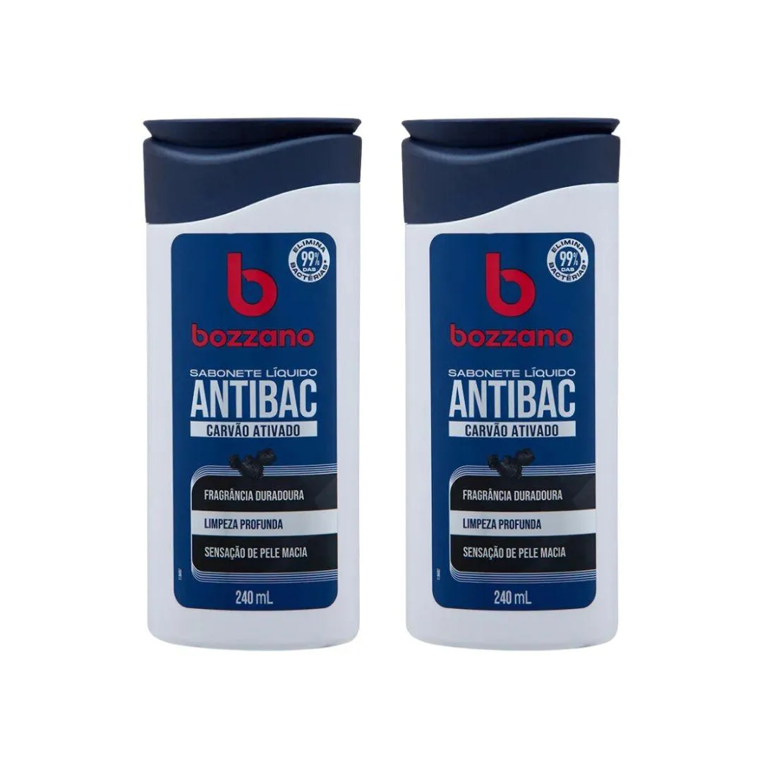 Sabonete Liquido Bozzano Carvao Ativado 240ml - Kit C/ 2un