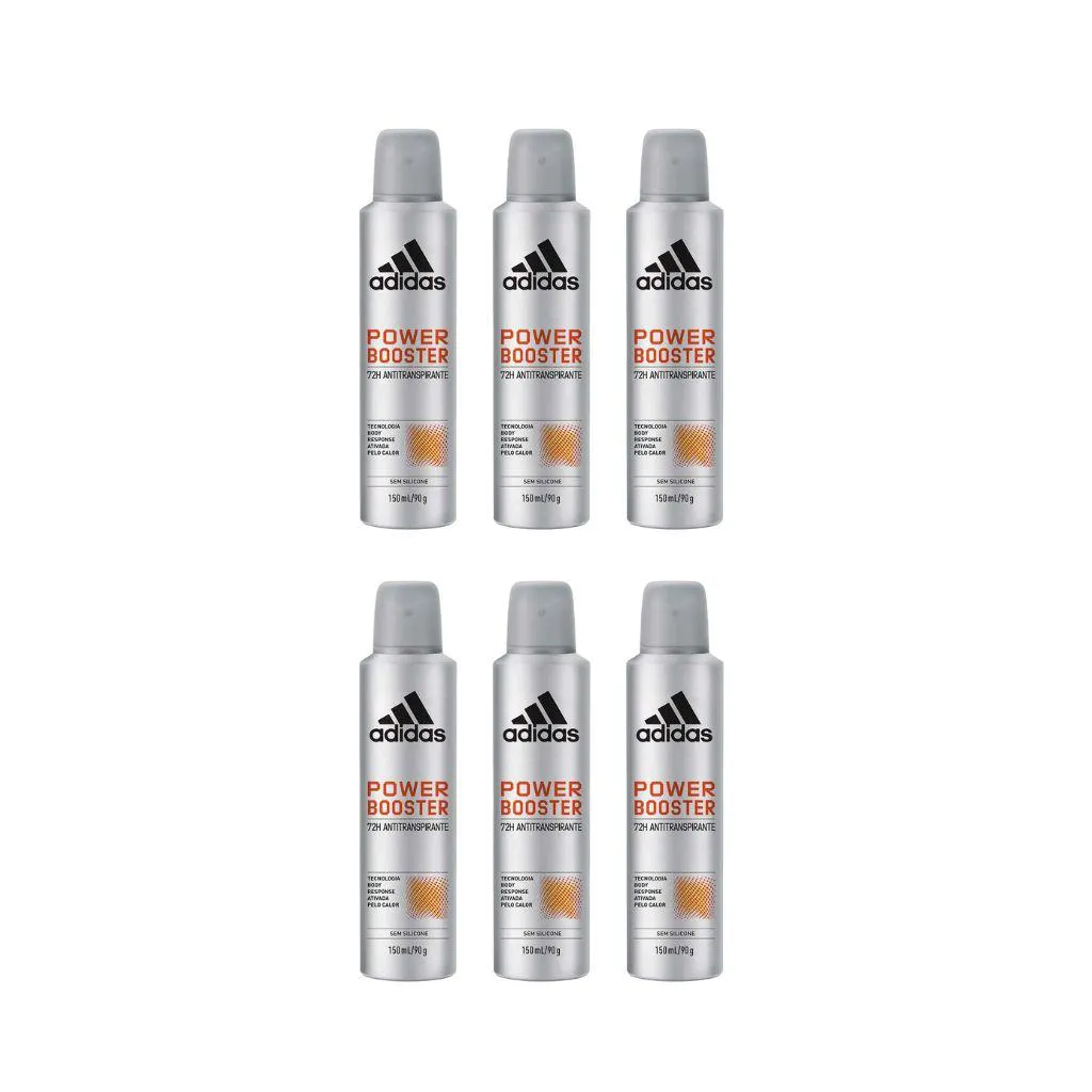 Desodorante Aero Adidas 150ml Masc Power Booster - 6un
