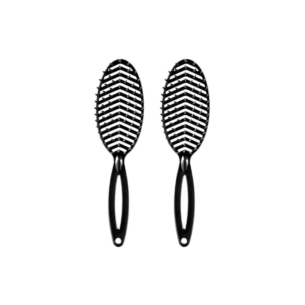 Escova de Cabelo Darma Flex Oval Preta - Kit C/ 2un