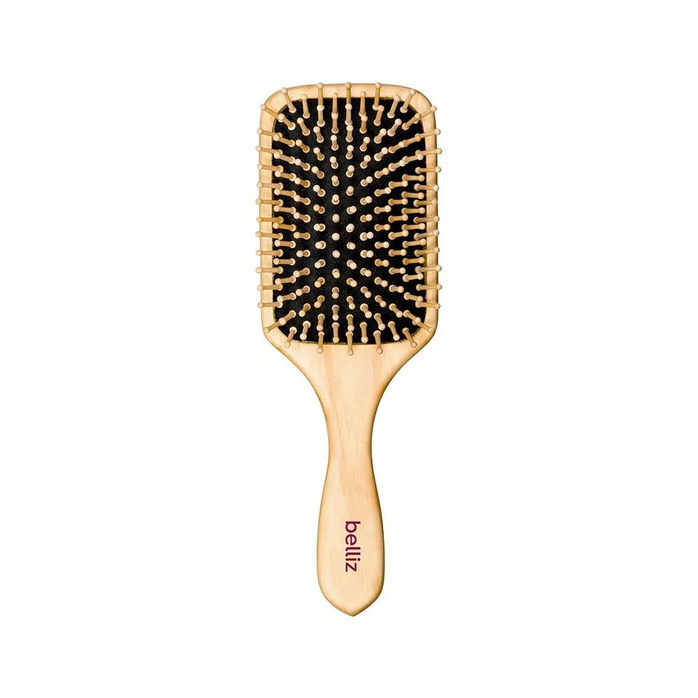 Escova Wood Raquete Com Cerdas de Madeira Belliz - 445