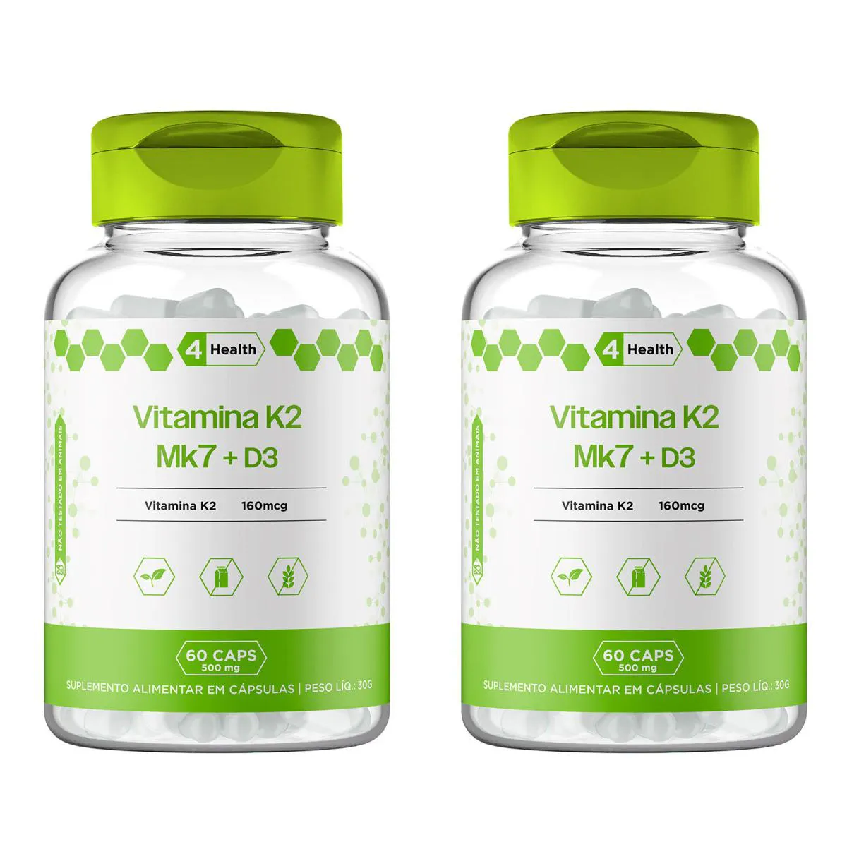 Vitamina K2 Mk7 160mcg + D3 2000ui - 4 Health - 2 Potes
