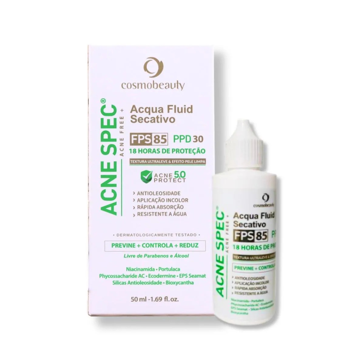 Cosmobeauty Acne Spec Acqua Fluid Secativo Fps 85 50ml