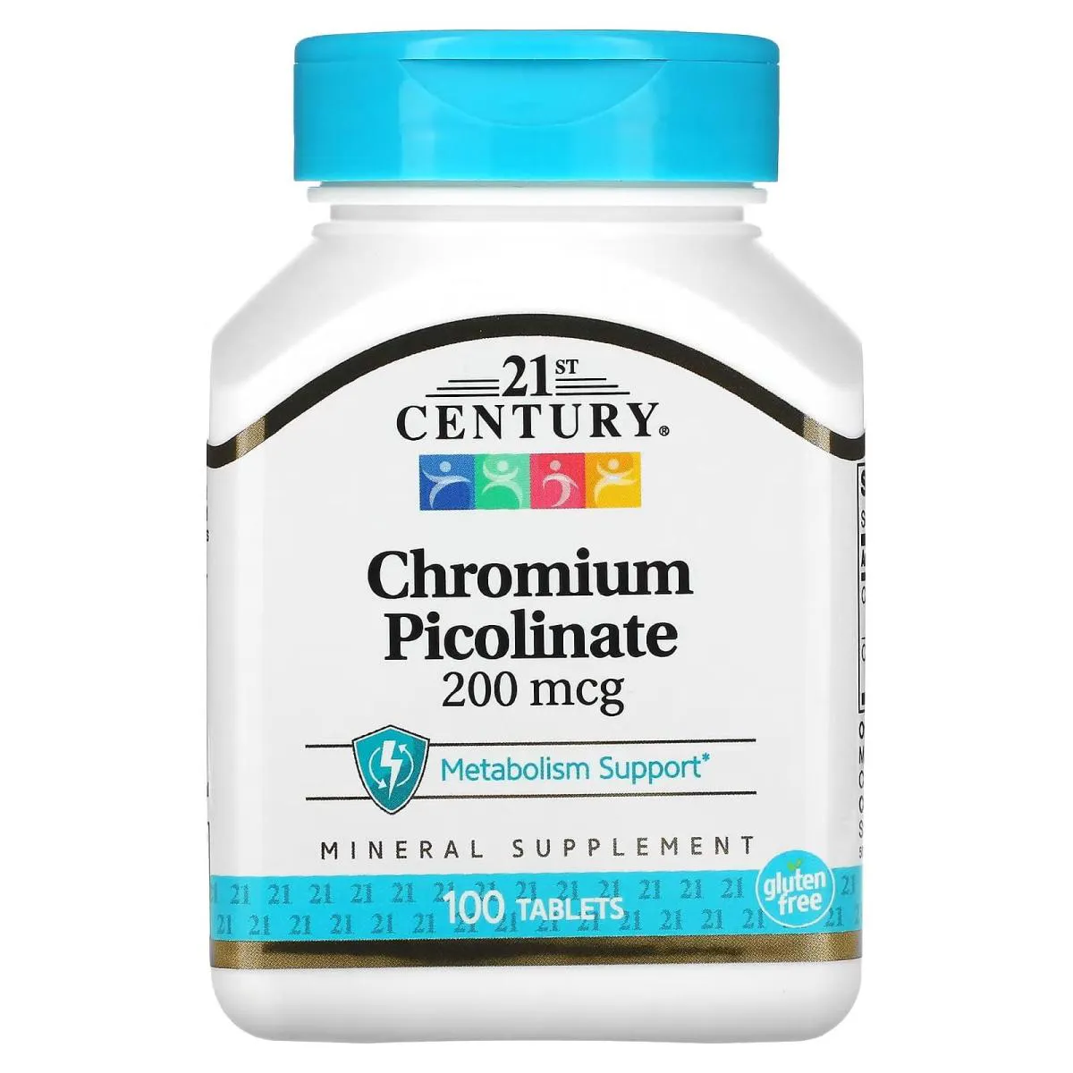 Picolinato de Cromo 200mcg 100 Tablets - 21st Century