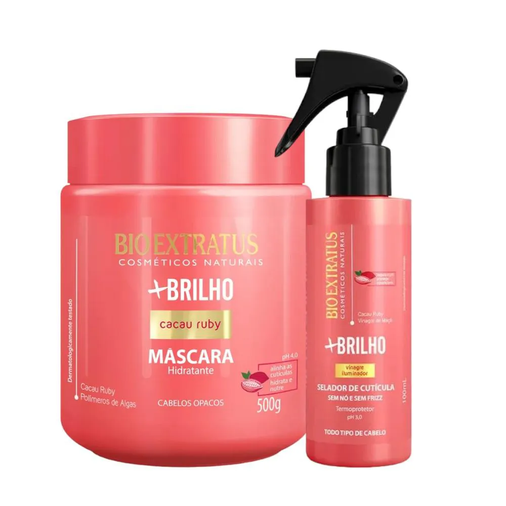 Kit Mais Brilho 1 Máscara 500Ml 1 Spray 100Ml