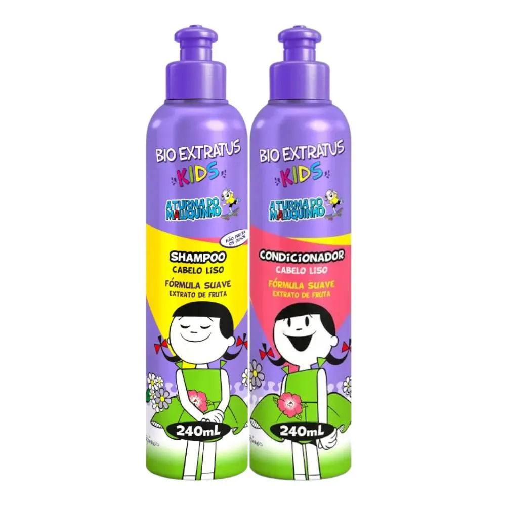 Kit Infantil Cabelo Liso Kids 1 Shampoo 240Ml 1 Condicionador 240Ml