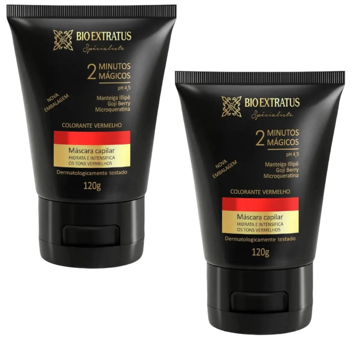 Kit 2 Mascara Colorante Vermelha Reaviva A Cor e Trata 120 Gr