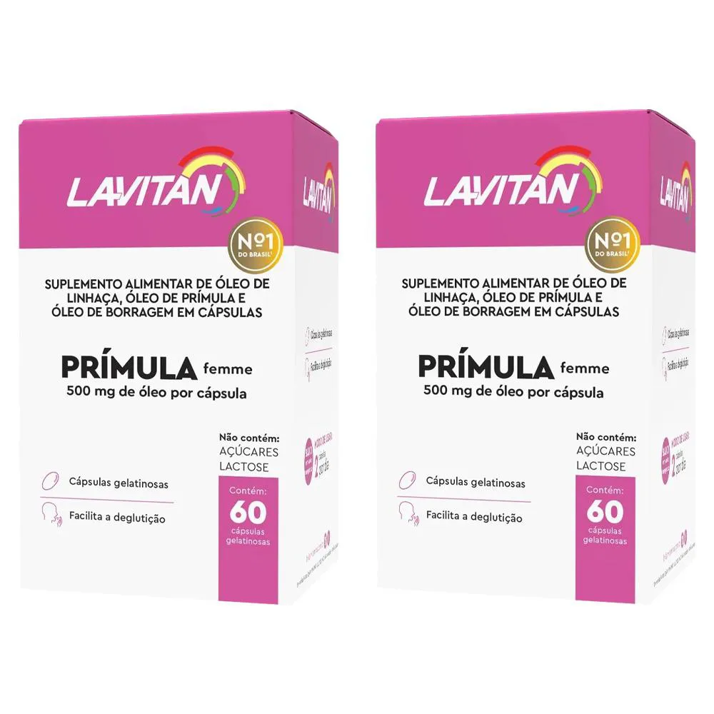 Kit com 2 Lavitan Óleo de Prímula Femme 60 cápsulas - Cimed