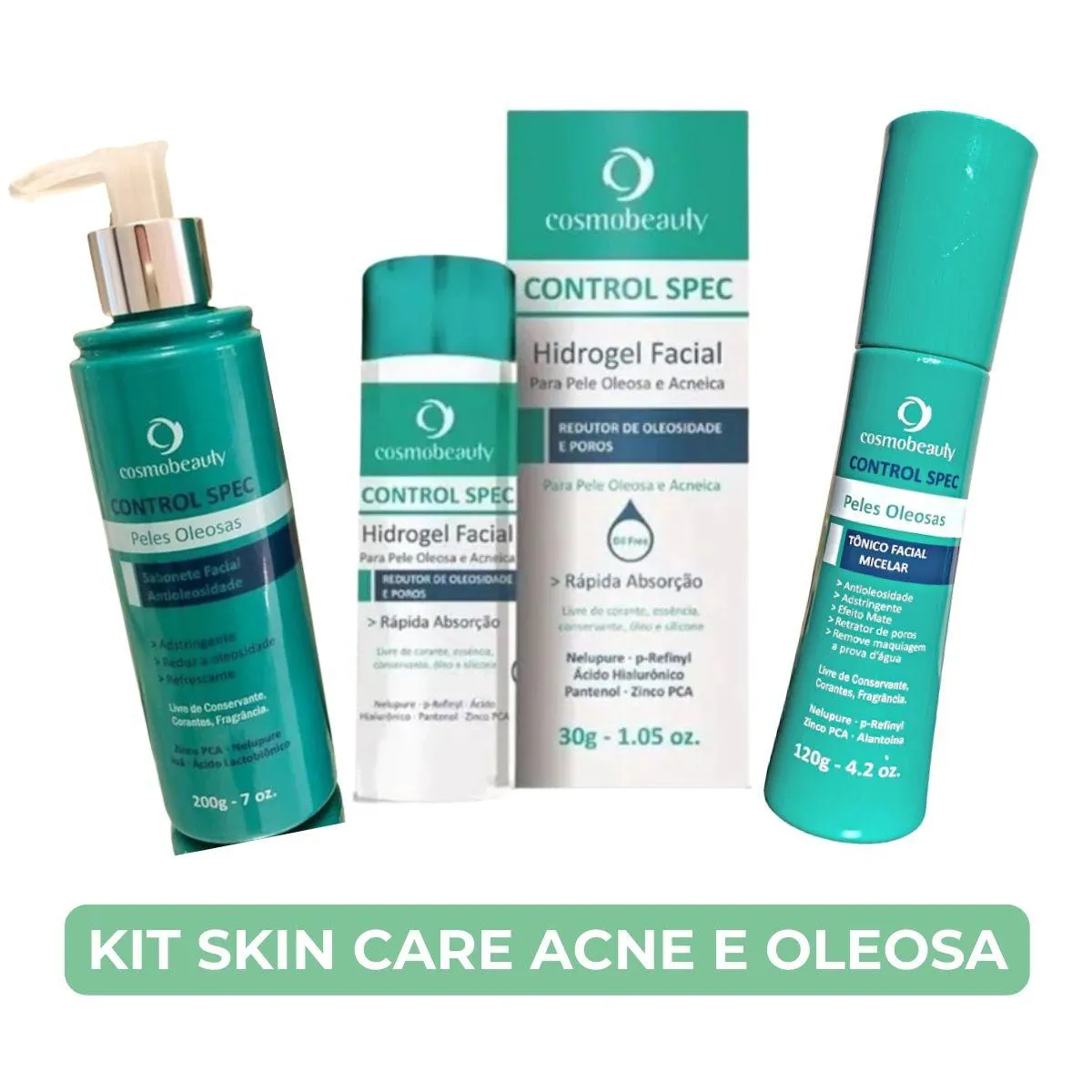 Kit Cosmobeauty 3 Produtos Skin Care Acne E Oleosa