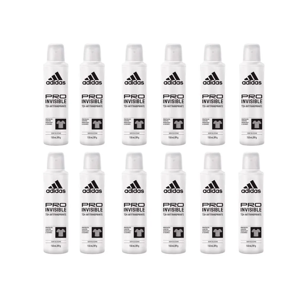 Desodorante Aero Adidas 150ml Fem Invisible - Kit C / 12un