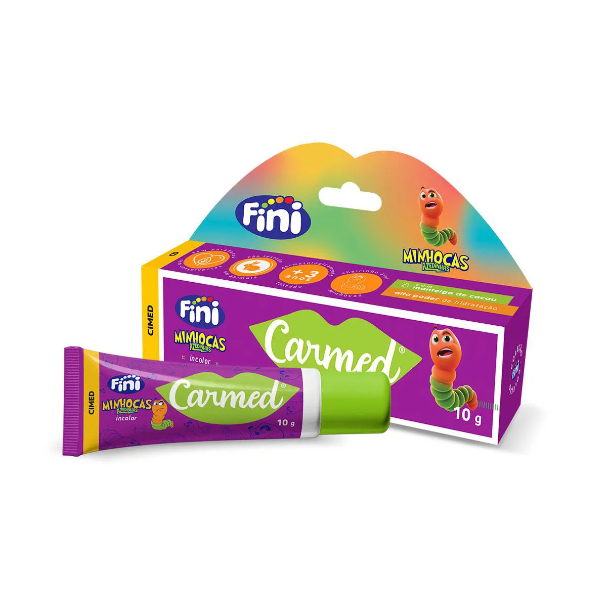 Hidratante Labial Carmed Fini Minhocas Azedinhas Incolor 10g