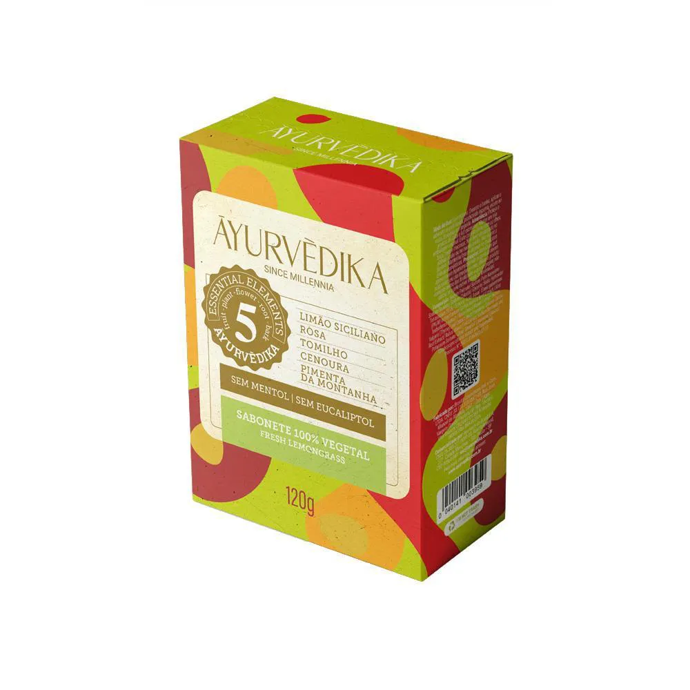 Sabonetes Em Barra 100% Vegetais Ayurvédika Fresh Lemongrass