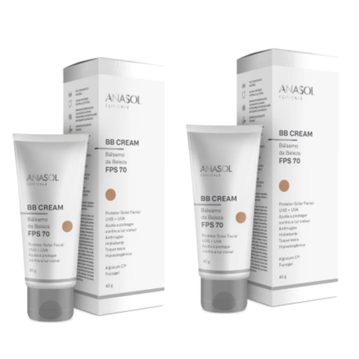 Kit C2 Bb Cream Fps70 com Cor 40g – Anasol