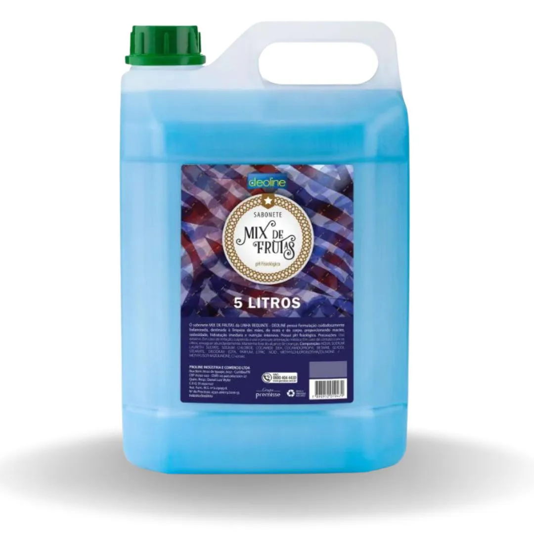 Sabonete Líquido Mãos, Rosto e Corpo 5l Mix Frutas – Deoline