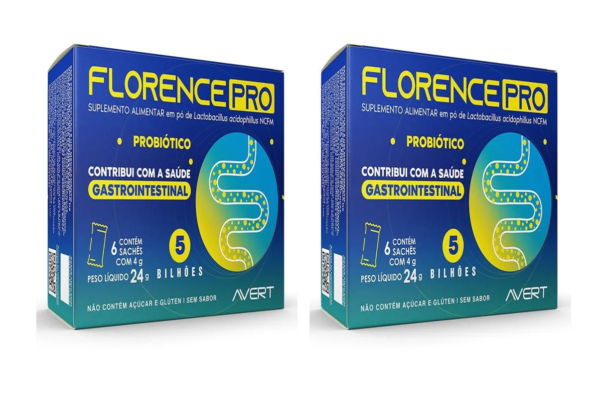 Kit 2 Suplemento Avert Florence Pro Flora Intestinal 6sachês