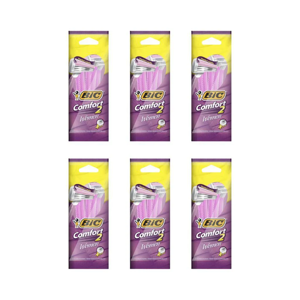 Aparelho de Barbear Bic Comf 2 Twin For Women L5p4 - Kit C / 6un