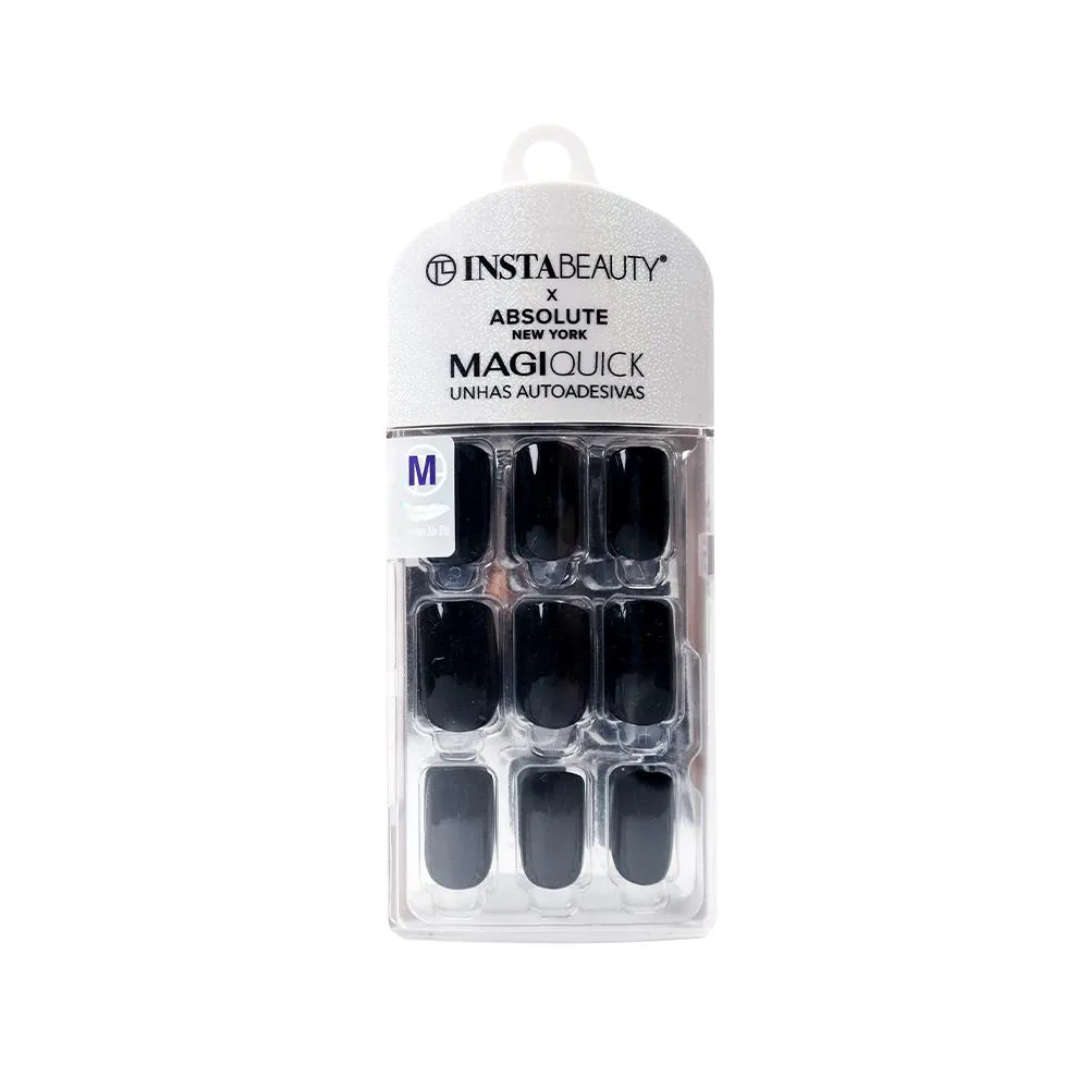 Unhas Autoadesivas Média Magic Black- Absolute New York X Instabeauty