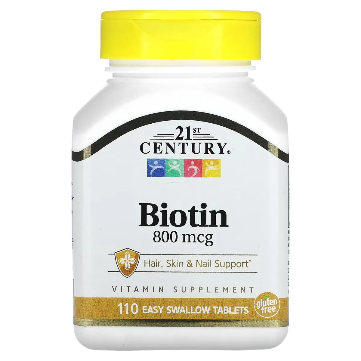 Biotina 800mcg 110 comprimidos Fáceis de Engolir 21st Century