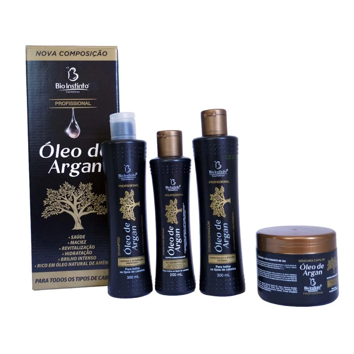 Kit Oleo de Argan 4 Itens Bio Inst