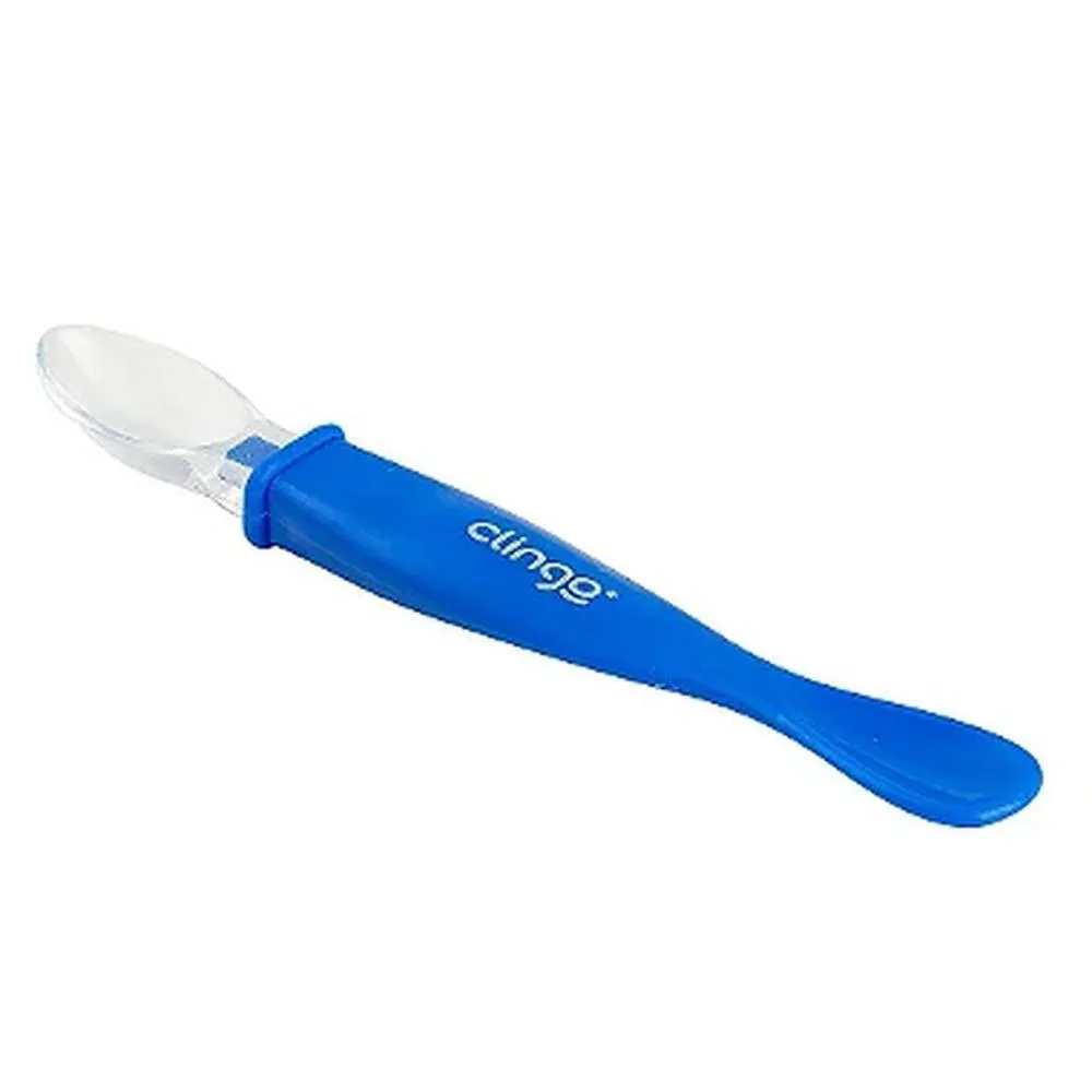 Colher Silicone Ponta Dupla Colors Azul - Clingo