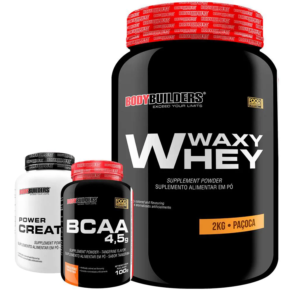 Kit Waxy Whey 2kg + Bcaa 4,5 100g + Power Creatina 100g – Bodybuilders Paçoca