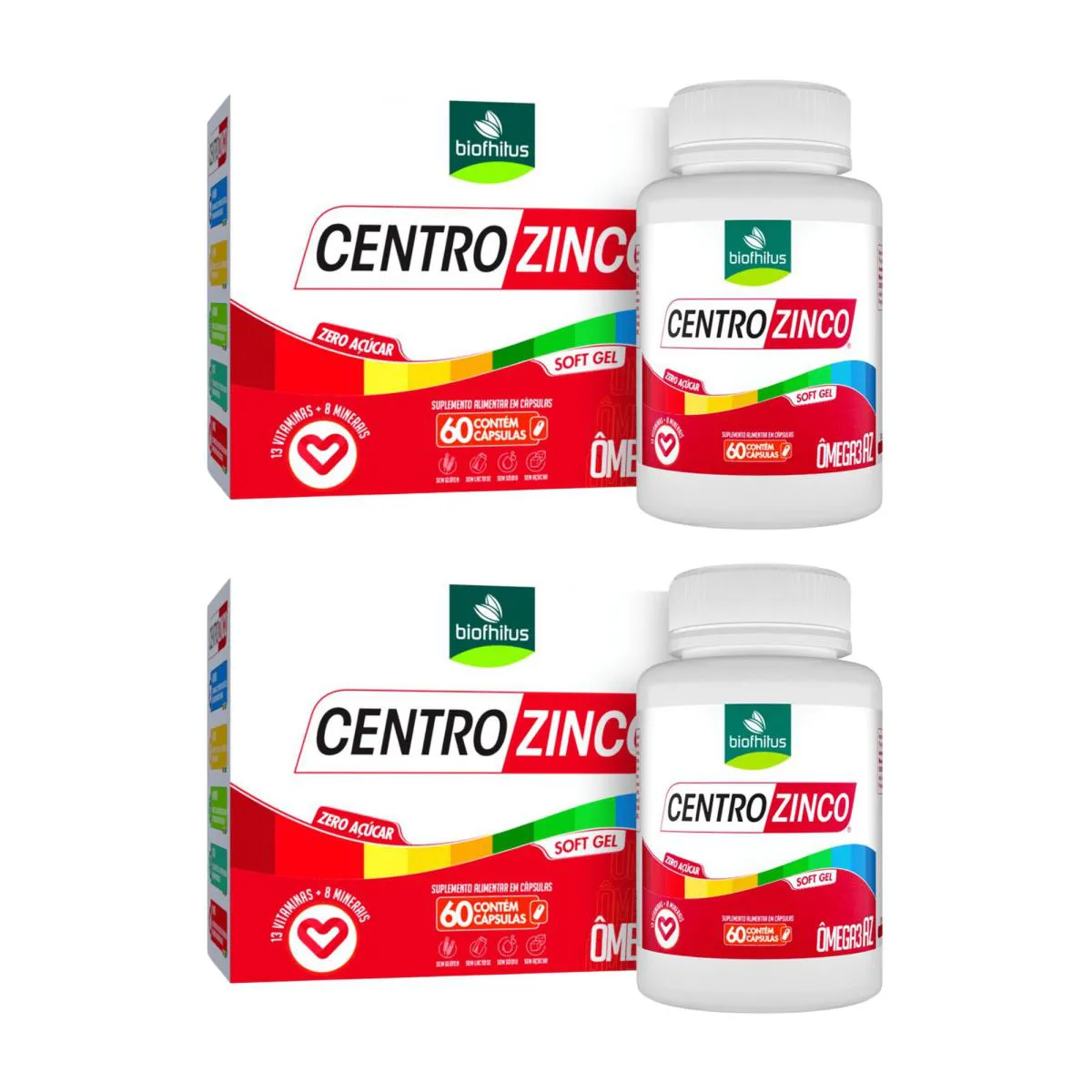 Kit C2 Suplemento Centrozinco Imunidade - Biofhitus
