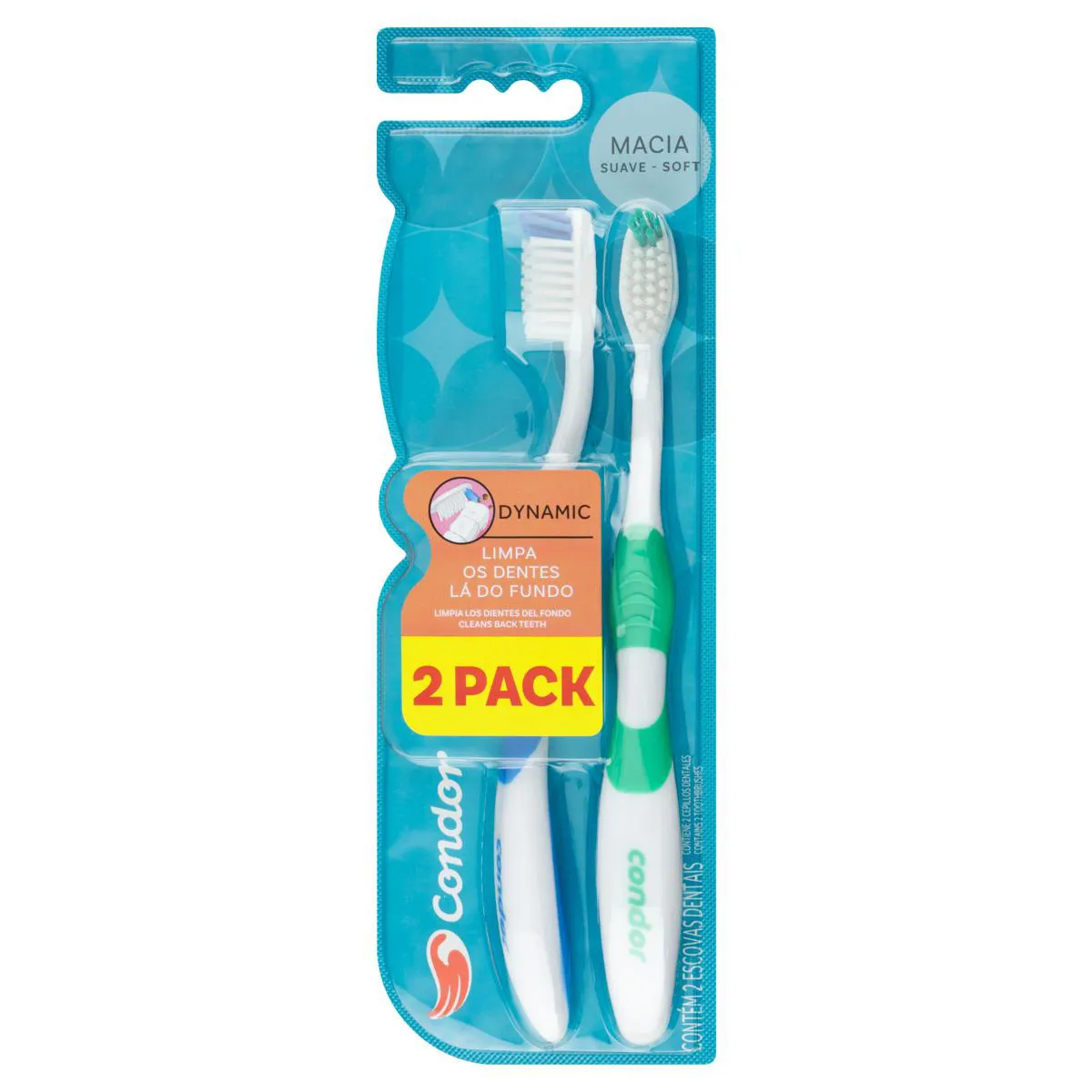 Escova Dental Macia Condor Dynamic 2 Unidades