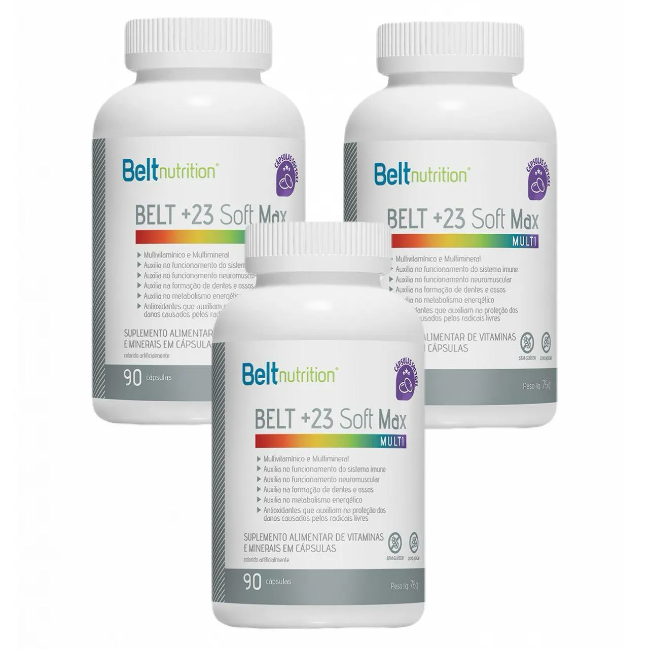 3x Belt +23 Soft Max - 90 cápsulas - Belt Nutrition