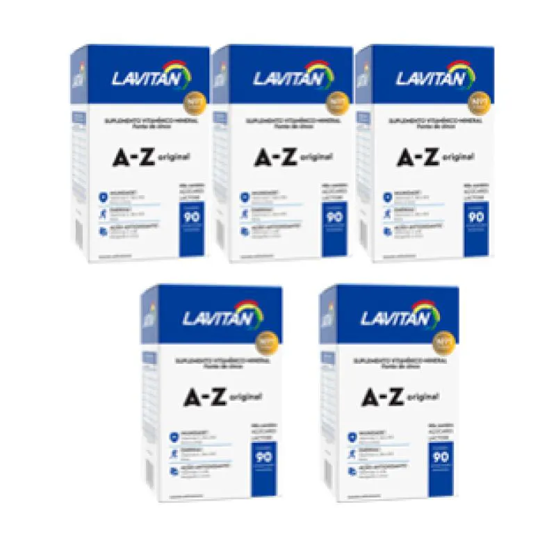 Kit 5 Lavitan A-Z Original Suplemento com 60 cápsulas - Cimed