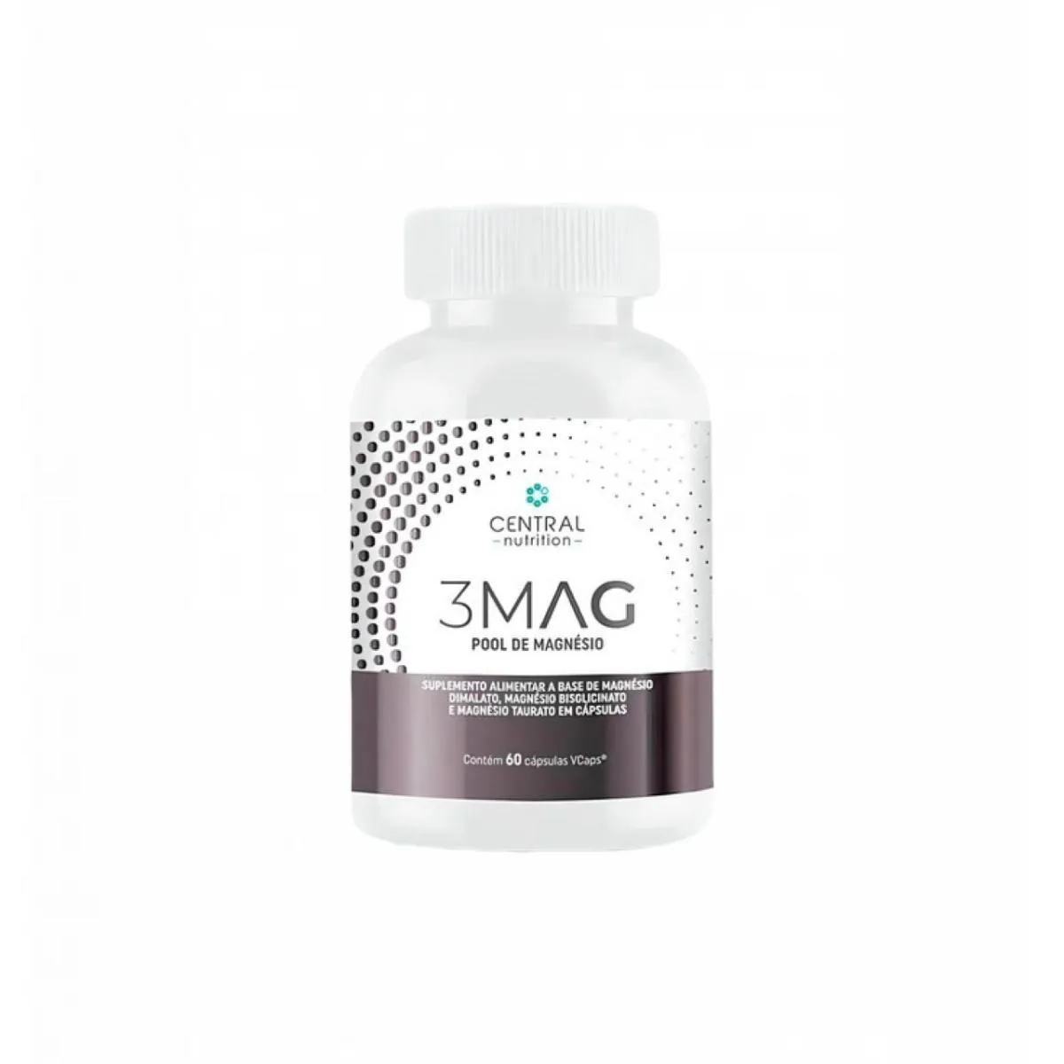 3 Mag Magnesio Quelato Taurato Dimalato Central Nutrition sem Sabor
