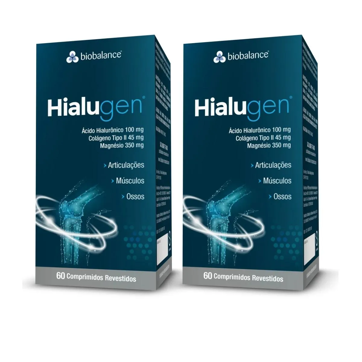 Kit 2 Hialugen Magnésio Colágeno Ácido Hialurônico Biobalance sem sabor