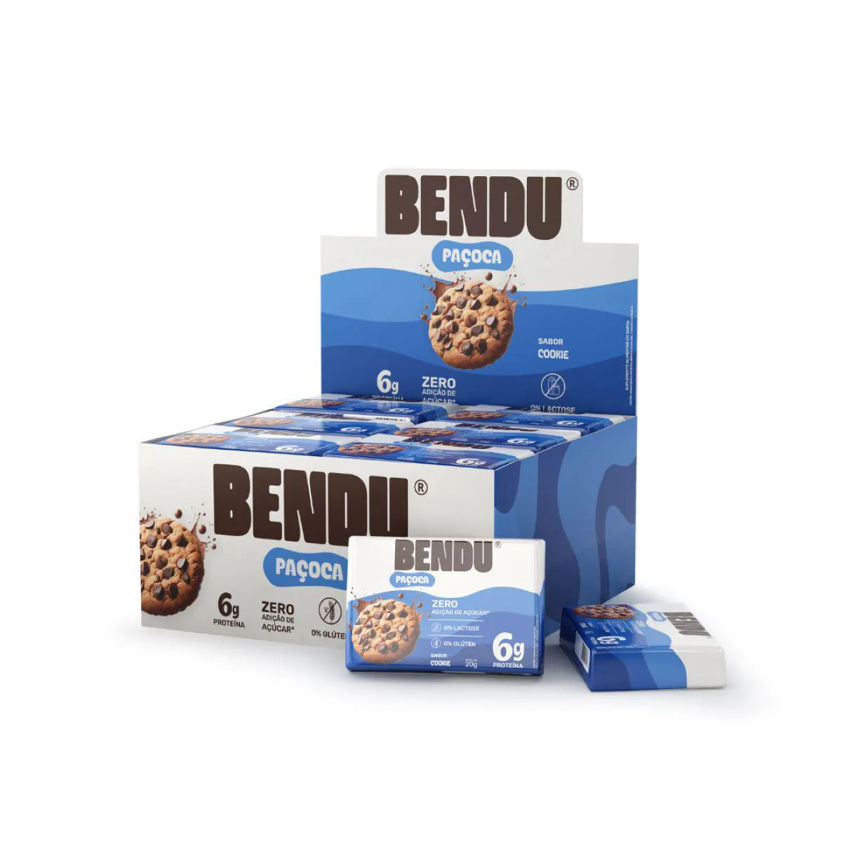 Paçoca Bendu Sabor Cookies 6g Proteína Zero Açúcar 20g