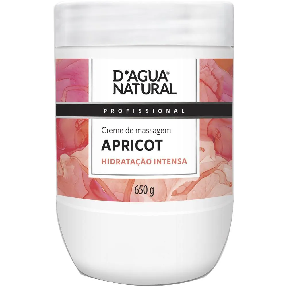 Creme de Massagem Apricot Uso em Gestante 650g D'agua Natural