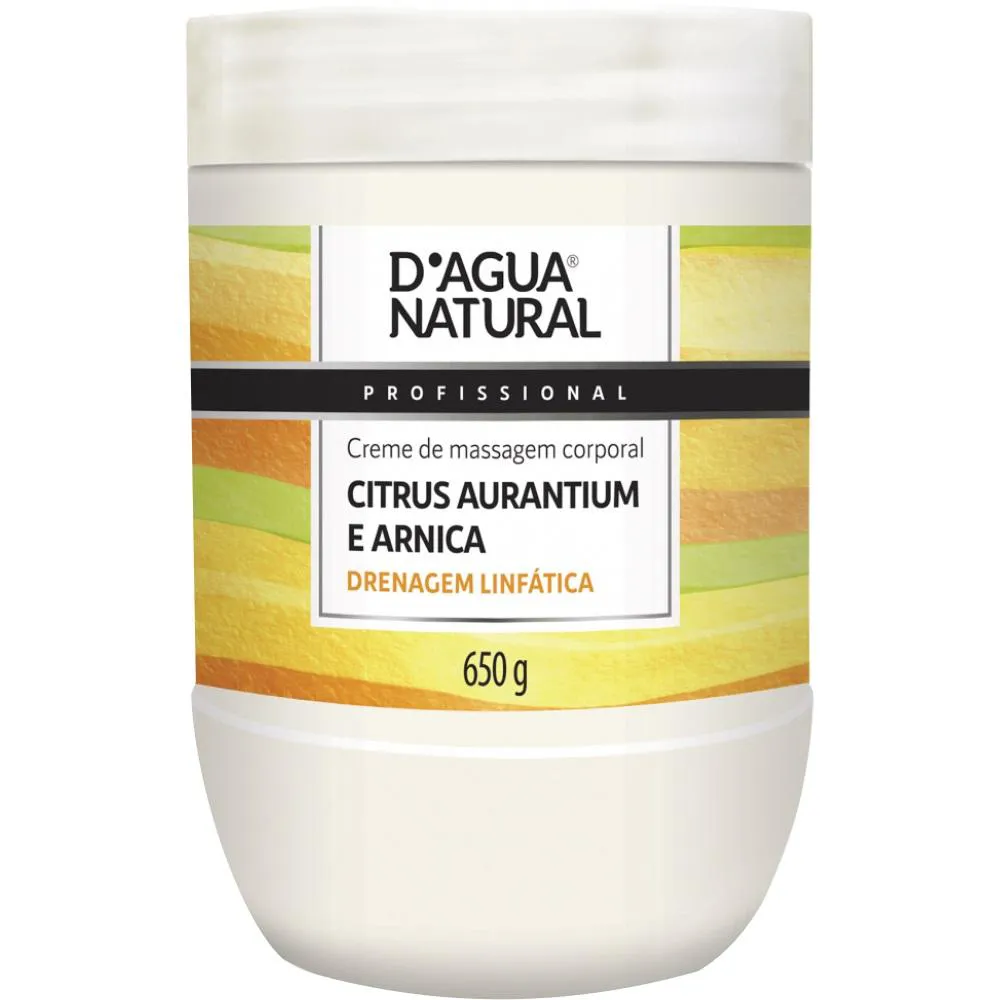 Creme de Massagem Citrus Aurantium E Arnica 650g D'Agua Natural