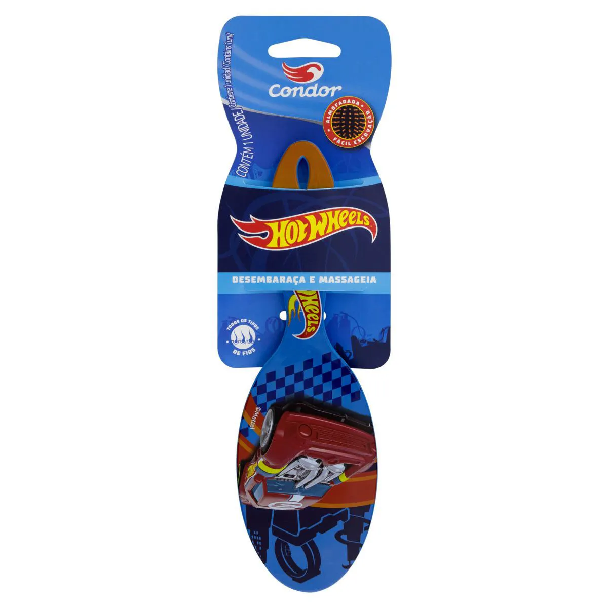 Escova para Cabelo Almofadada Oval Hot Wheels Condor