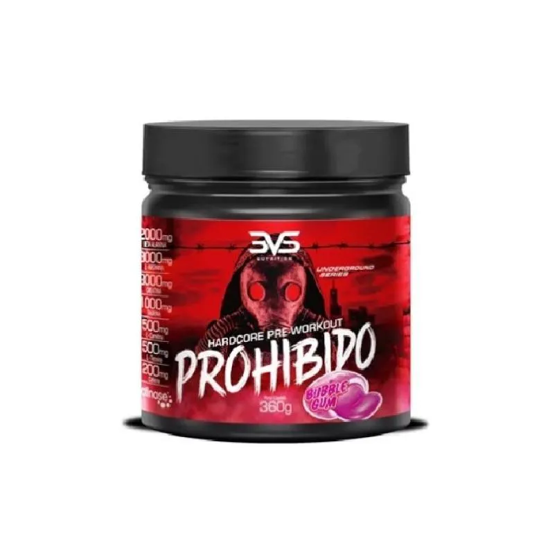Prohibido Hardcore Pré-Workout (360G) - Sabor: Bubble Gum