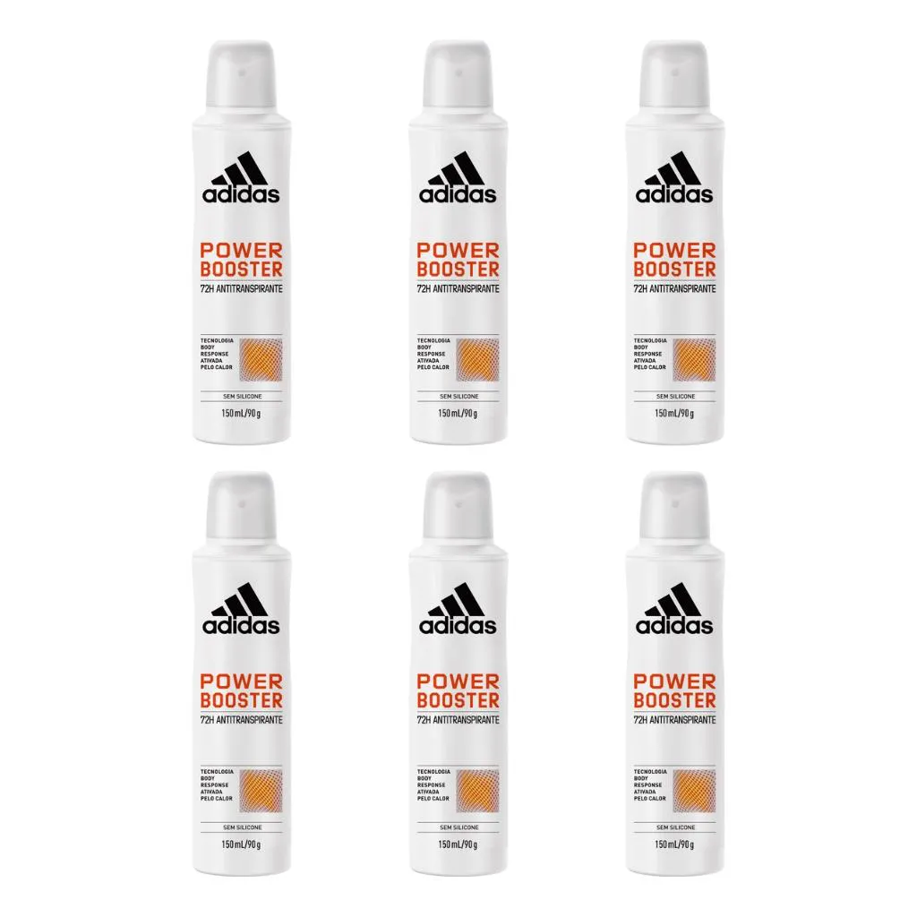 Desodorante Aero Adidas 150ml Fem Power Booster - Kit C / 6un