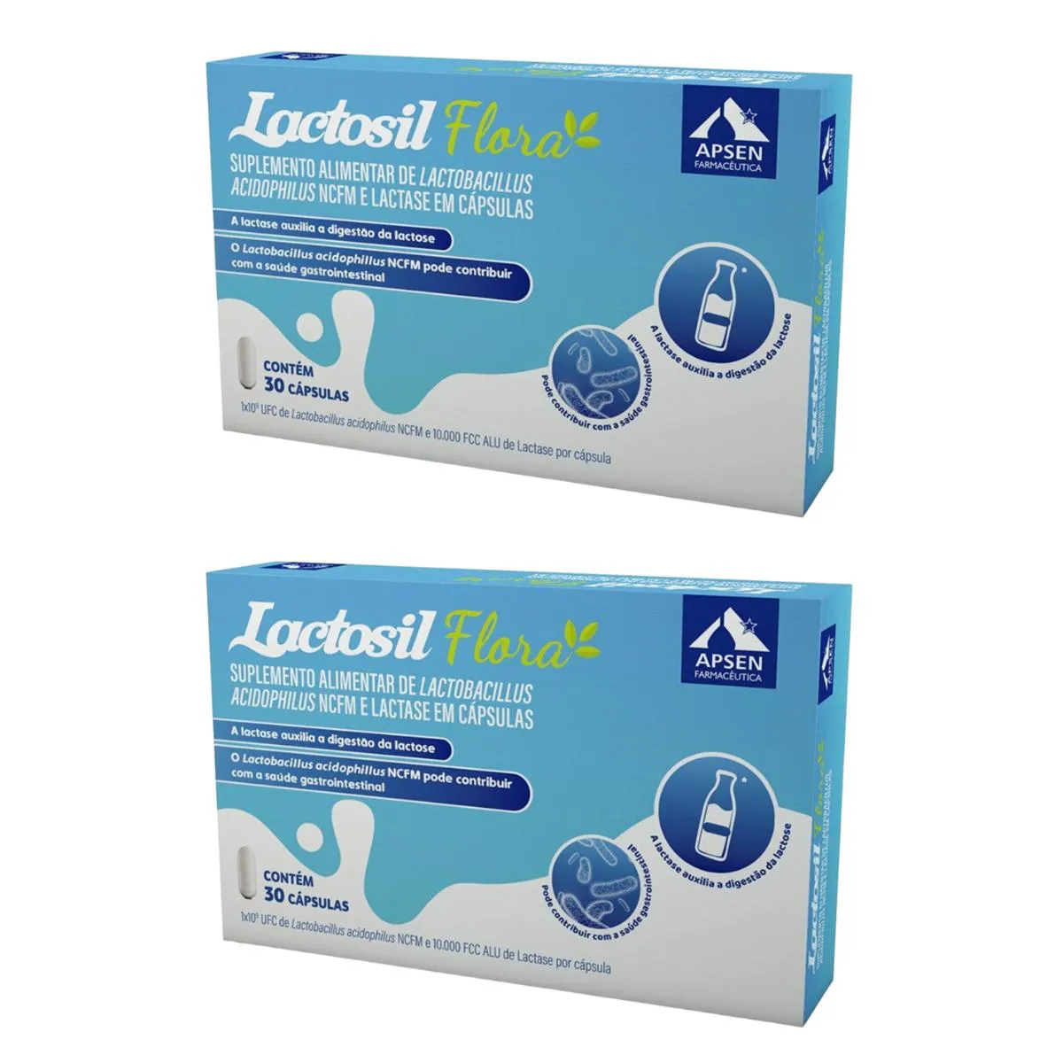 Kit 2 Suplemento Vitamina Lactosil Flora 30 Cps - Apsen