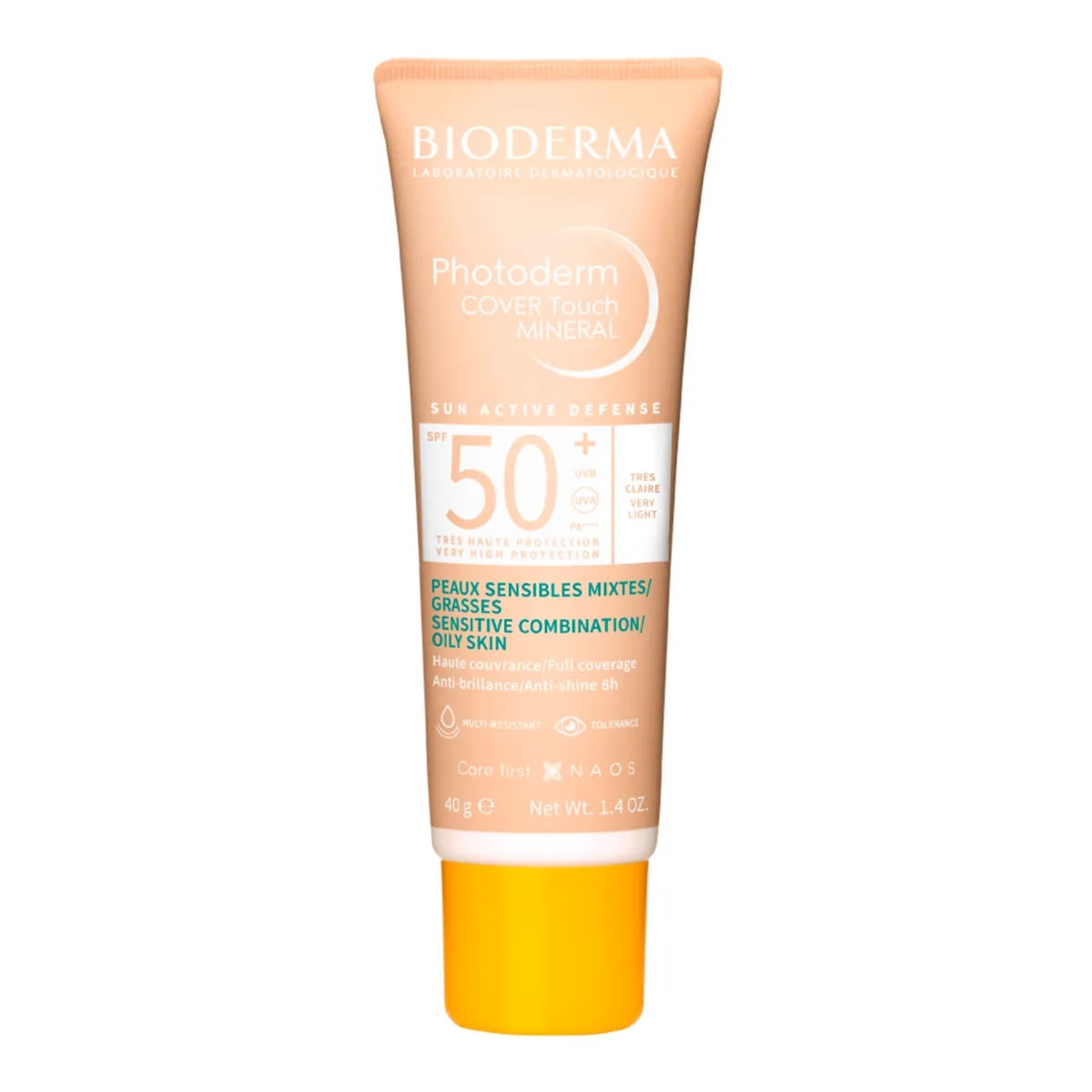 Protetor Solar Facial Bioderma Photoderm Cover Touch Mineral FPS 50+ Muito Claro 40g
