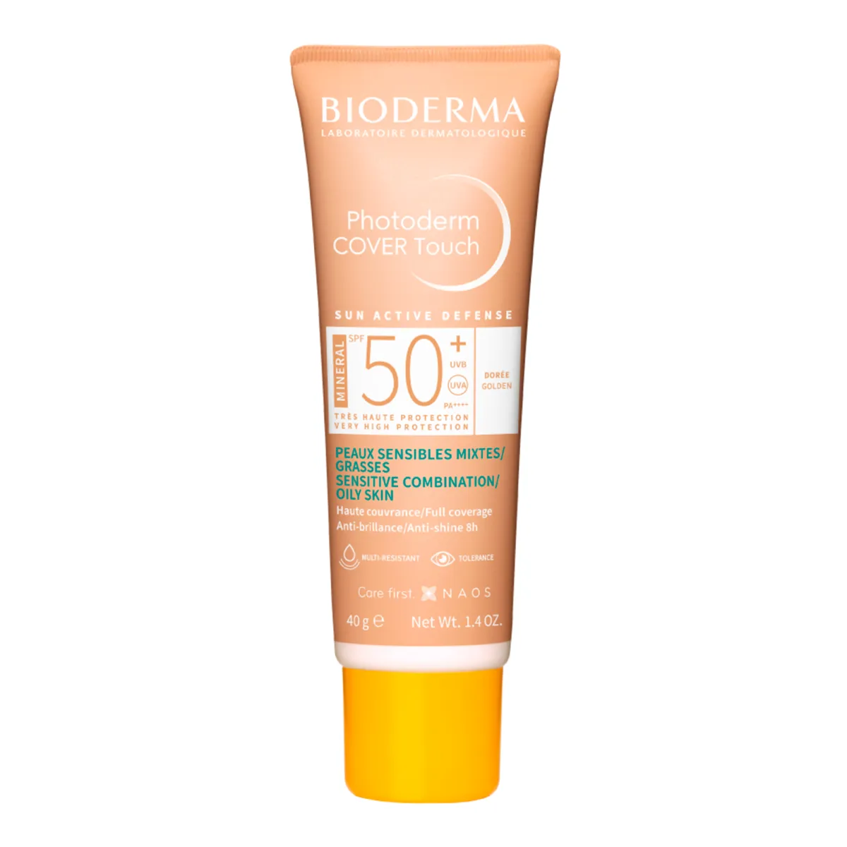 Protetor Solar Facial Bioderma Photoderm Cover Touch FPS 50 Dourado 40ml