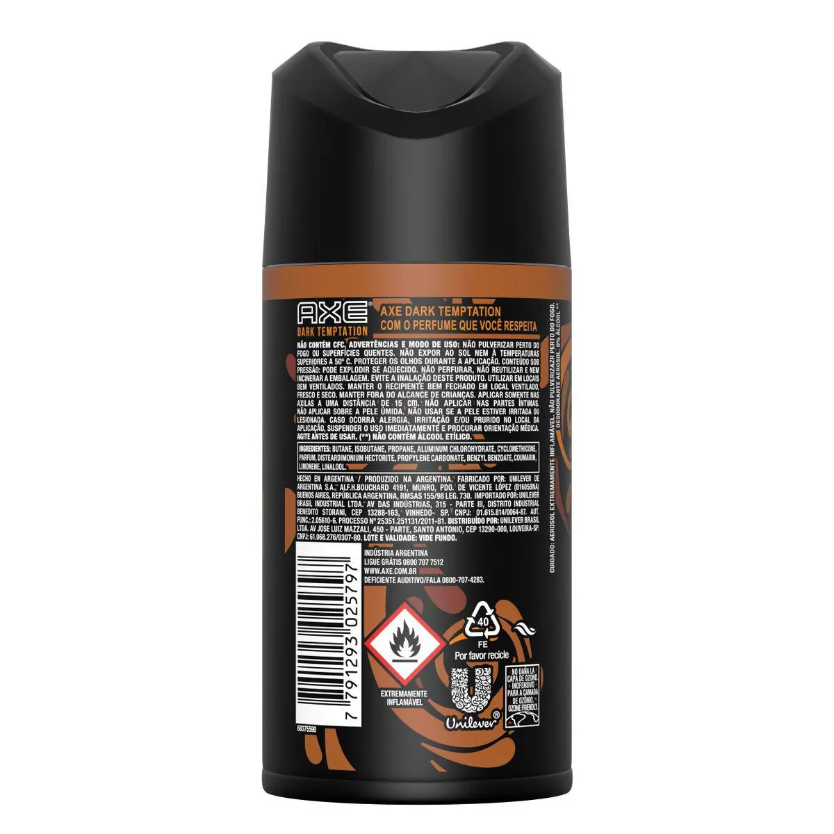 Desodorante Antitranspirante Spray Axe Dark Temptation Masculino 48h 150ml