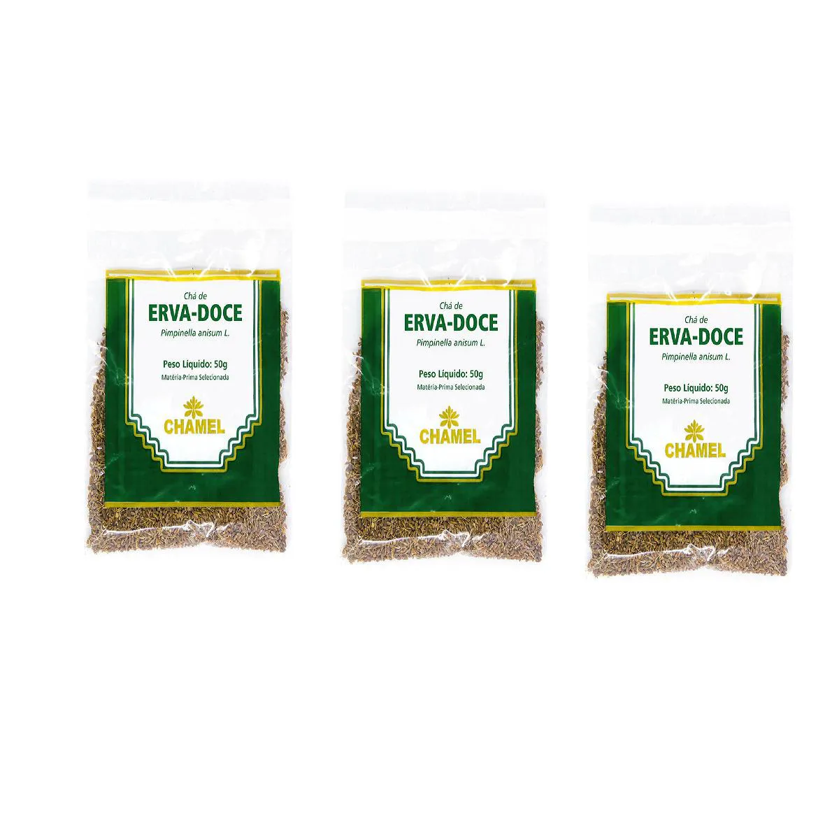 Kit 03 Pacote de Chá de Erva Doce 50g - Chamel