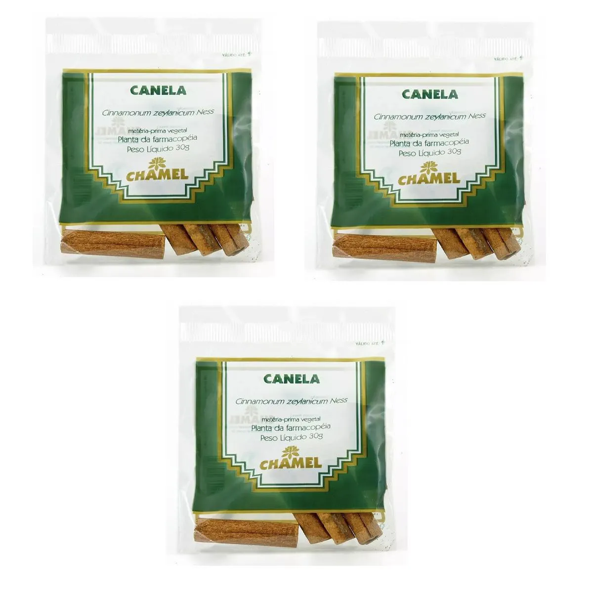 Kit 03 Pacote Canela Rama para Infusão de Chá 30g Chamel